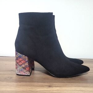 Betsey Johnson Booties With Rhinestone Heel